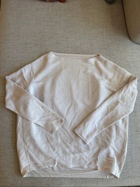 Lululemon Back in Action Organic Cotton Long Sleeve Shirt Cream Relaxed Fit